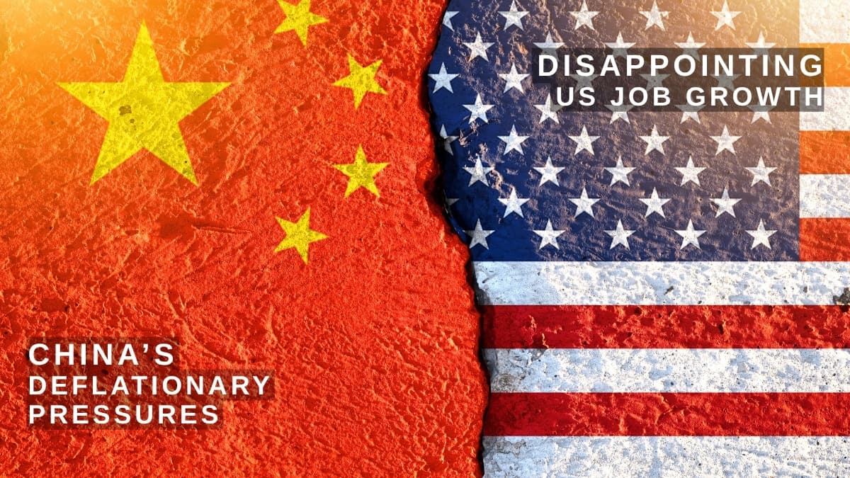 China’s deflationary pressures, disappointing US job growth, the FED Chair Powell’s speech is expected and US employment rate steady